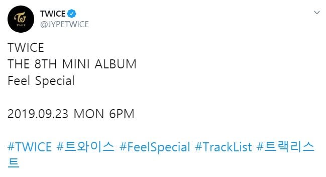 트와이스 트윗-TWICE  THE 8TH MINI ALBUM  Feel Special 트랙 리스트