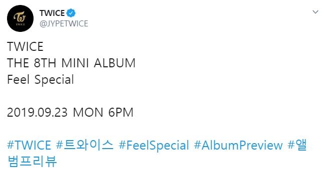 트와이스 트윗-TWICE  THE 8TH MINI ALBUM  Feel Special 앨범 프리뷰