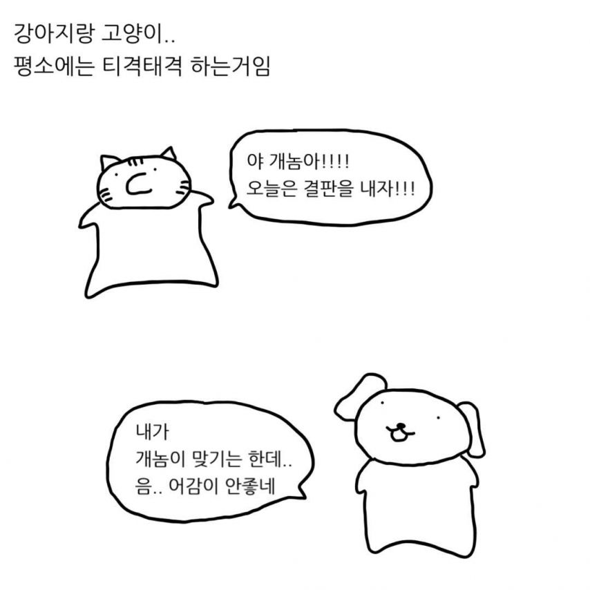급양만와] 강아지랑 고양이는 사실 사이가 좋대.manhwa