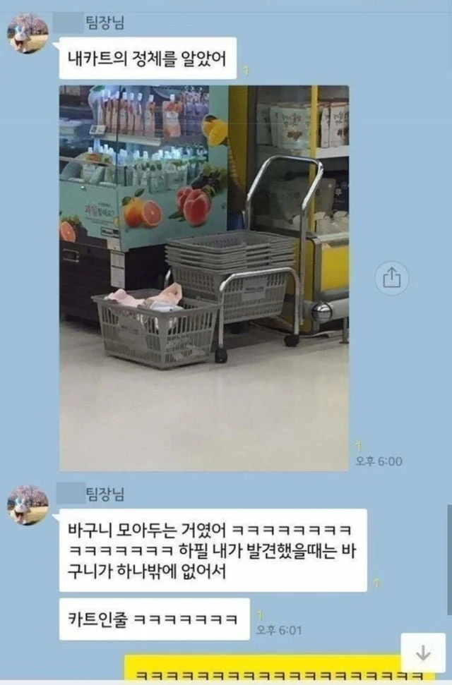 마트에서 귀여운 카트 발견했어
